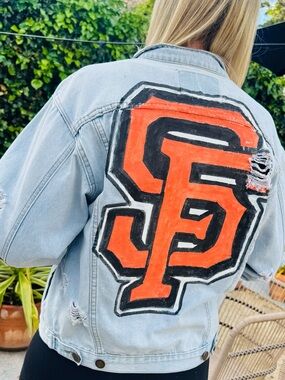 BR03 – Custom Hand-Painted San Francisco Giants Denim Jacket – One of One